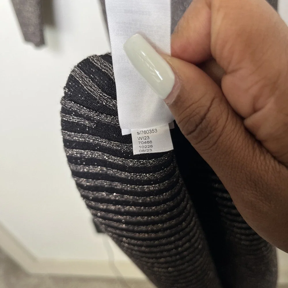 LOFT Women Sparkle Jersey Knit Maxi Dress XL Brown Rib Knit Holiday Party Stretc - Picture 10 of 12